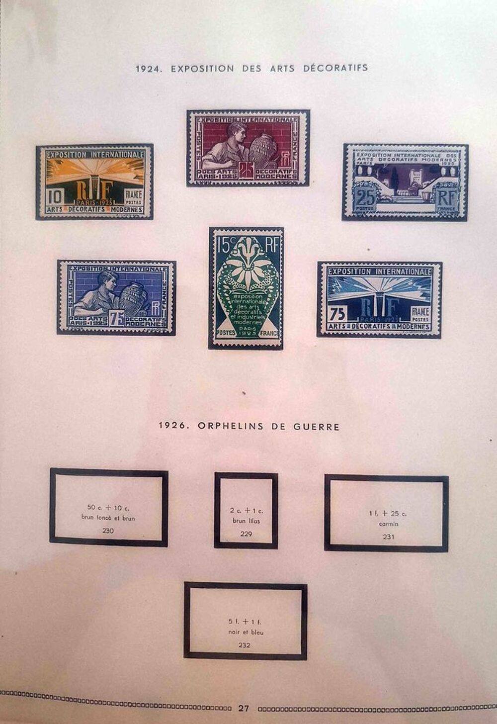 S&eacute;rie de timbres de collection de France G03 