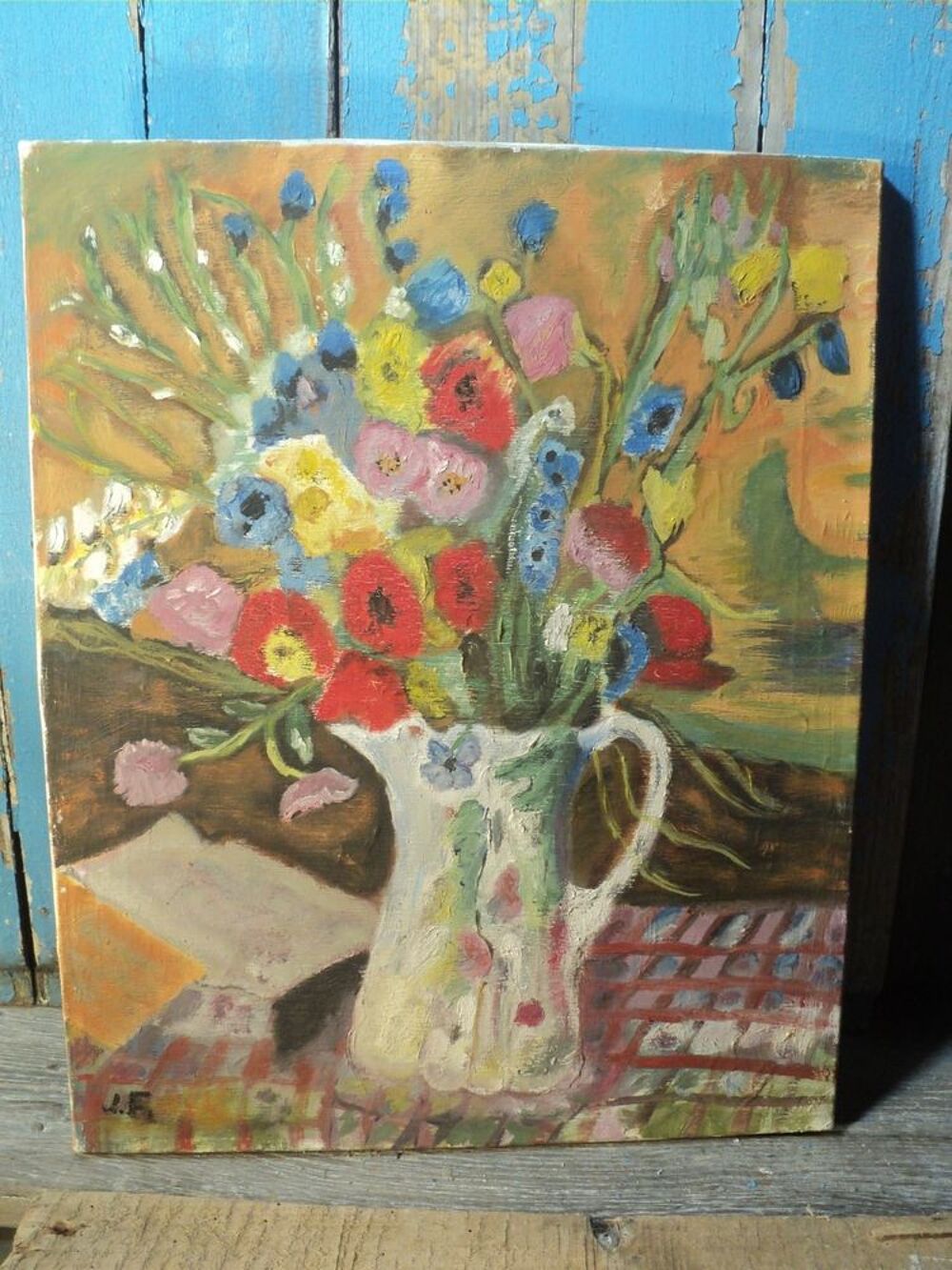 Tableau Nature Morte Bouquet Fleurs des Champs. Décoration