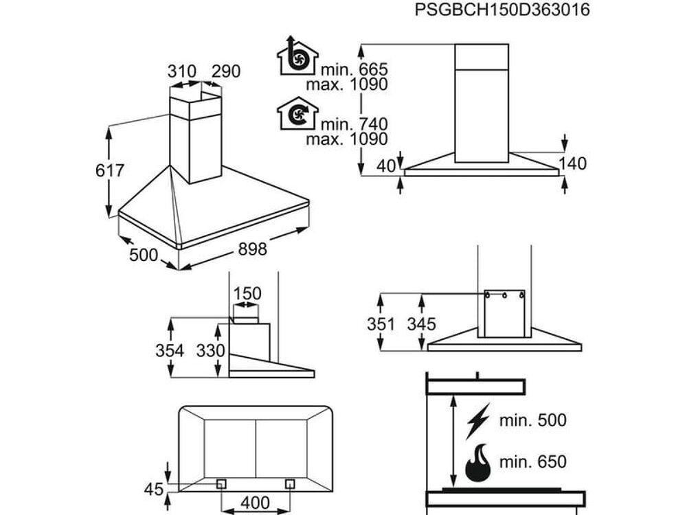 Hotte Recyclage ou &eacute;vacuation ELECTROLUX Electroménager