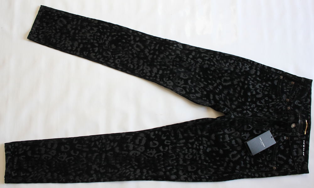 Pantalon print panth&egrave;re noire SAINT LAURENT 
T.25 FR - S Vêtements