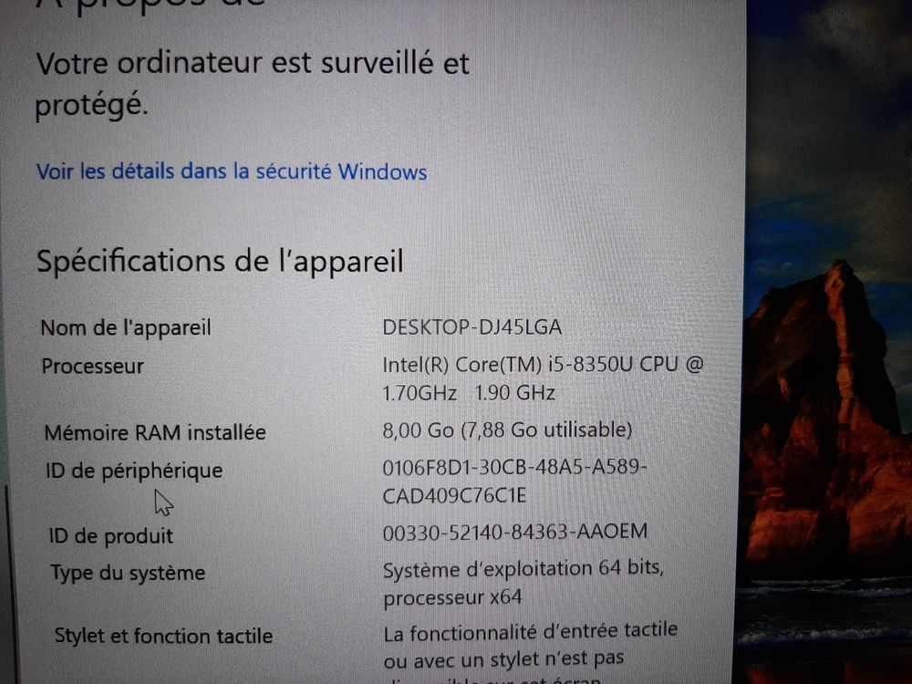 PORTABLE DELL LATITUDE 7490 I5 de 8&eacute;me g&eacute;n&eacute;ration 8GO DE RAM Matériel informatique