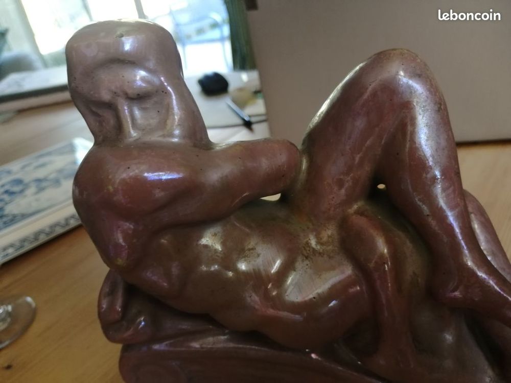statue scupture statue violette faience porcelaine homme Décoration