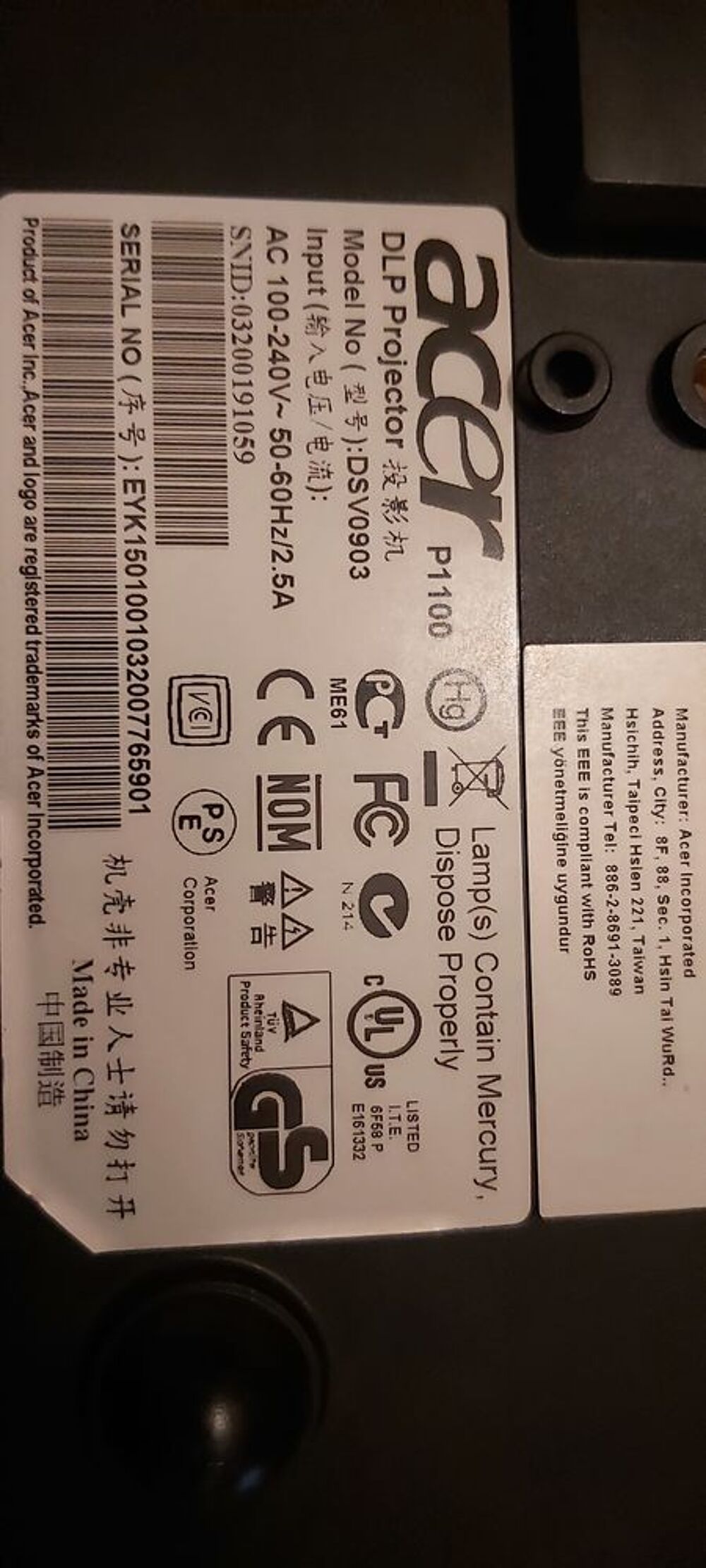 Vid&eacute;oprojecteur 3D Matériel informatique