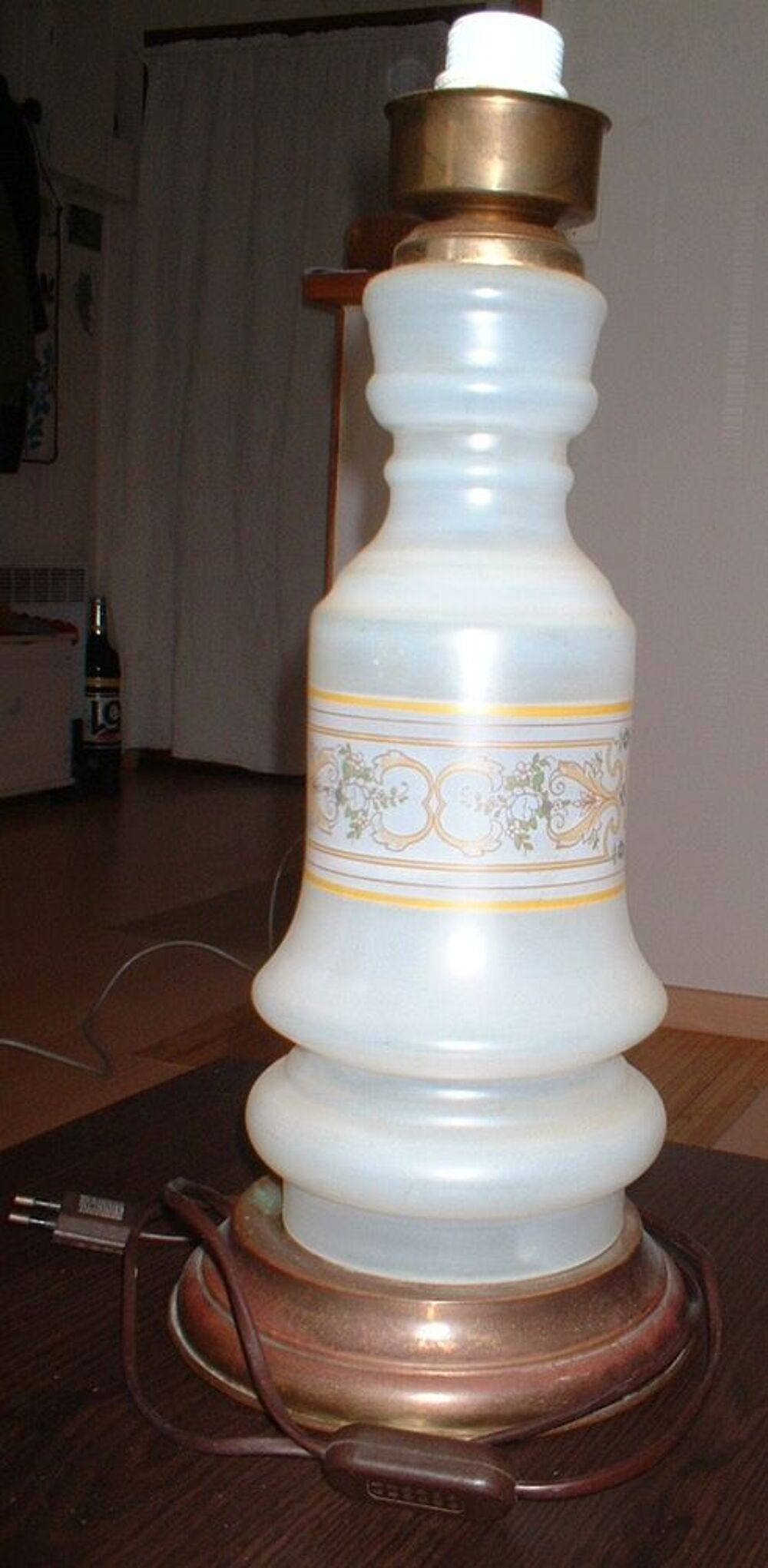 Lampe en verre et cuivre Décoration