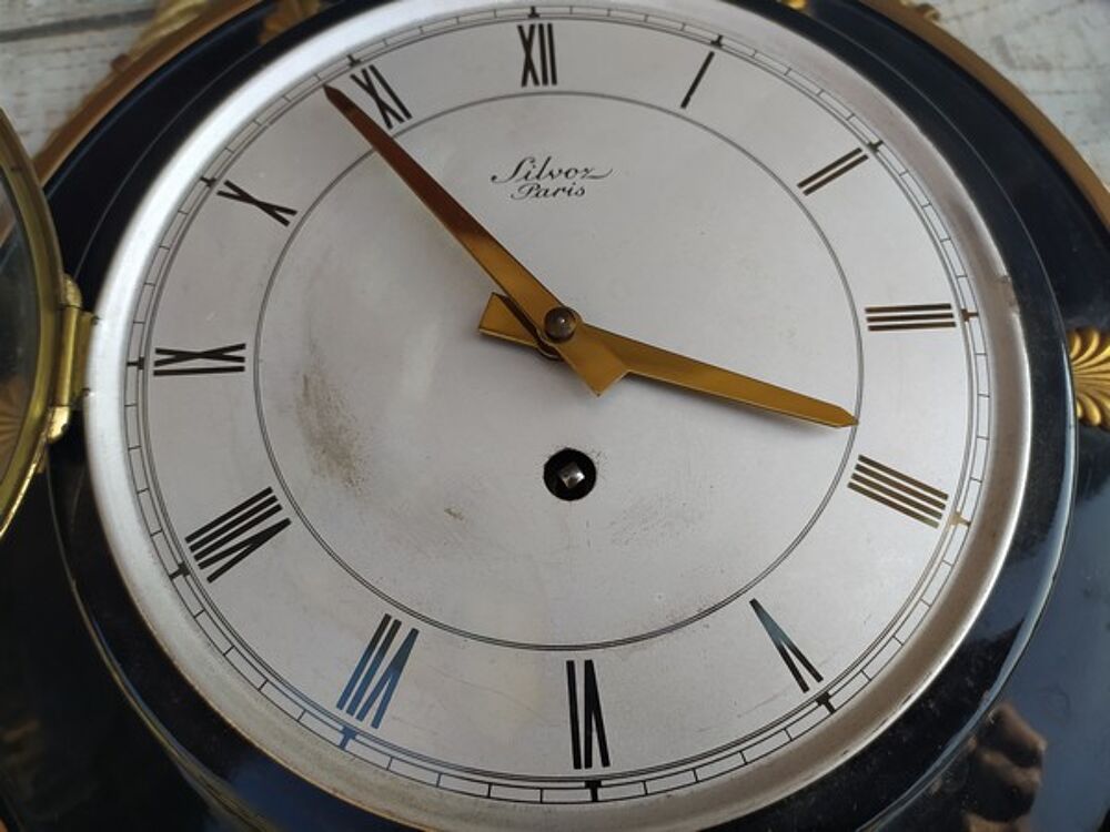 Ancienne Pendule Murale Silvoz Design Vintage D&eacute;co Marine 