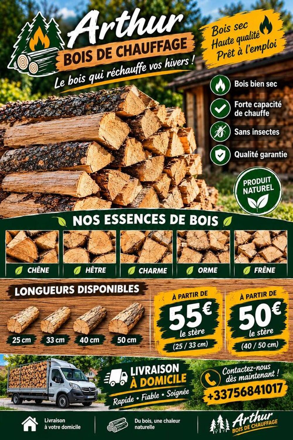 BOIS DE CHAUFFAGE BIEN SEC ET PR&Ecirc;T &agrave;€ L'EMPLOI Jardin