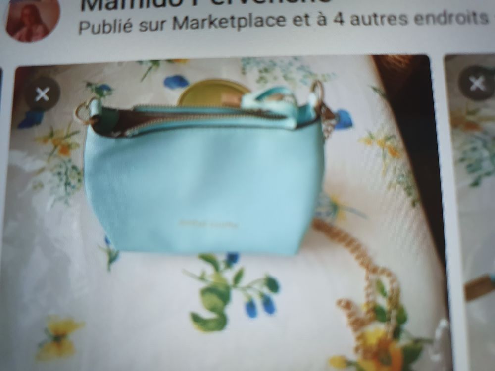 Sac bleu ciel bandouli&egrave;re Maroquinerie