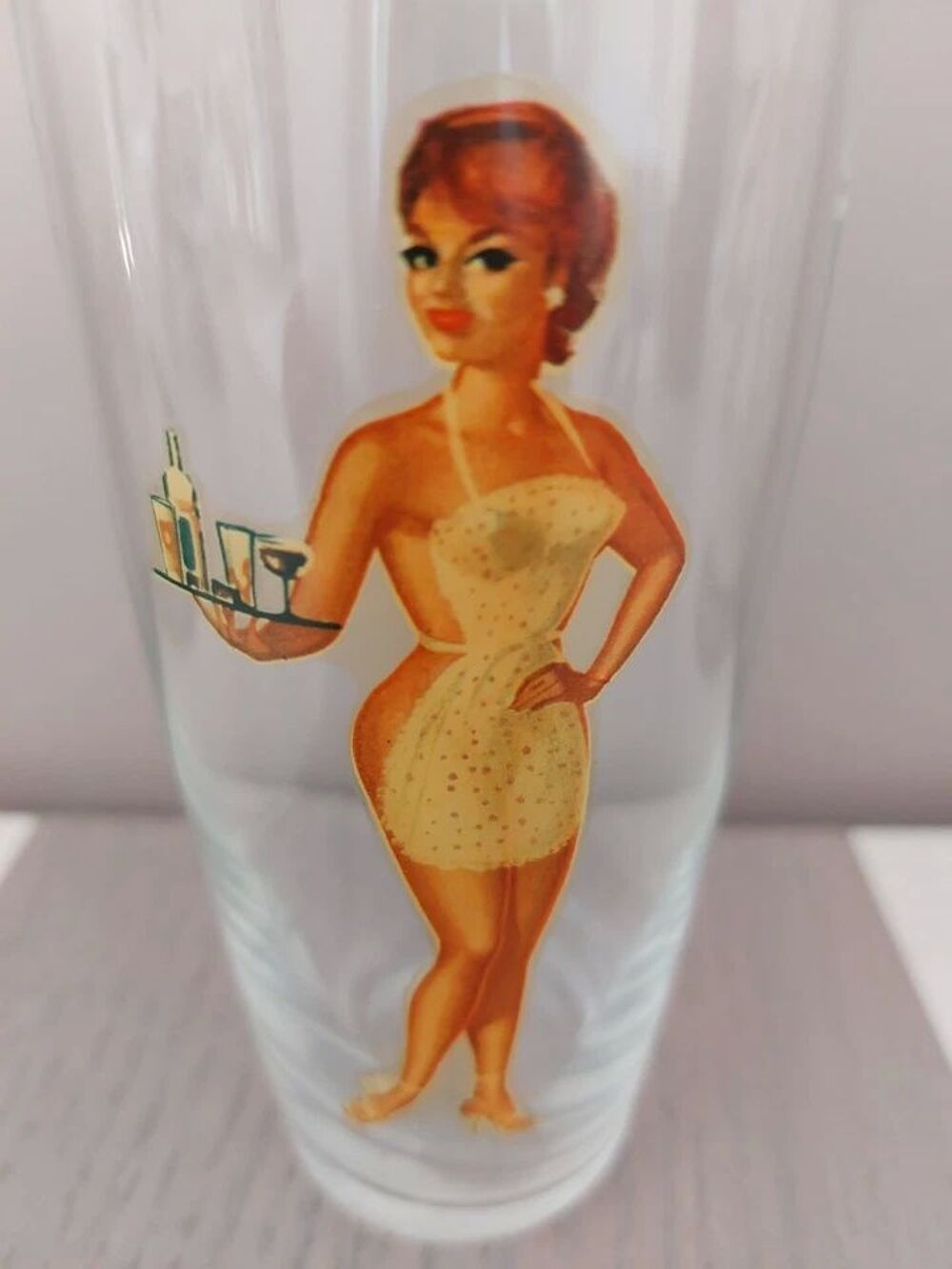 Verre vintage d&eacute;cor Pin-Up r&eacute;tro ? Ann&eacute;es 50/60 