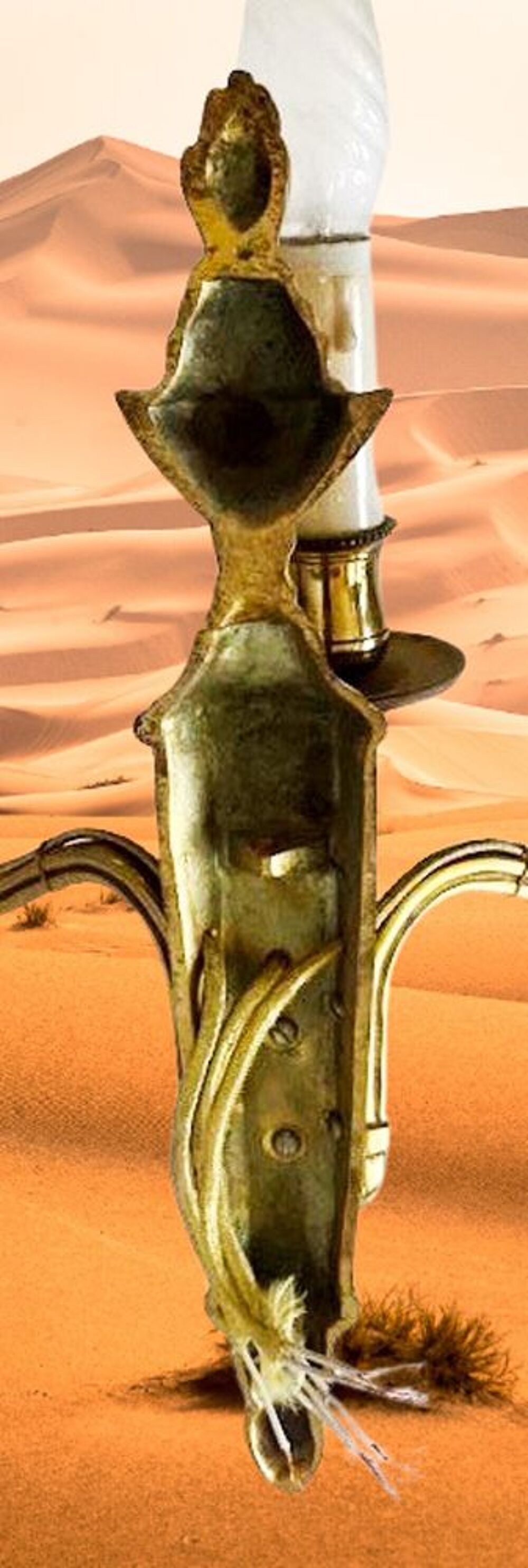 Applique murale ancienne dor&eacute;e, en bronze, style ancien, en D�coration