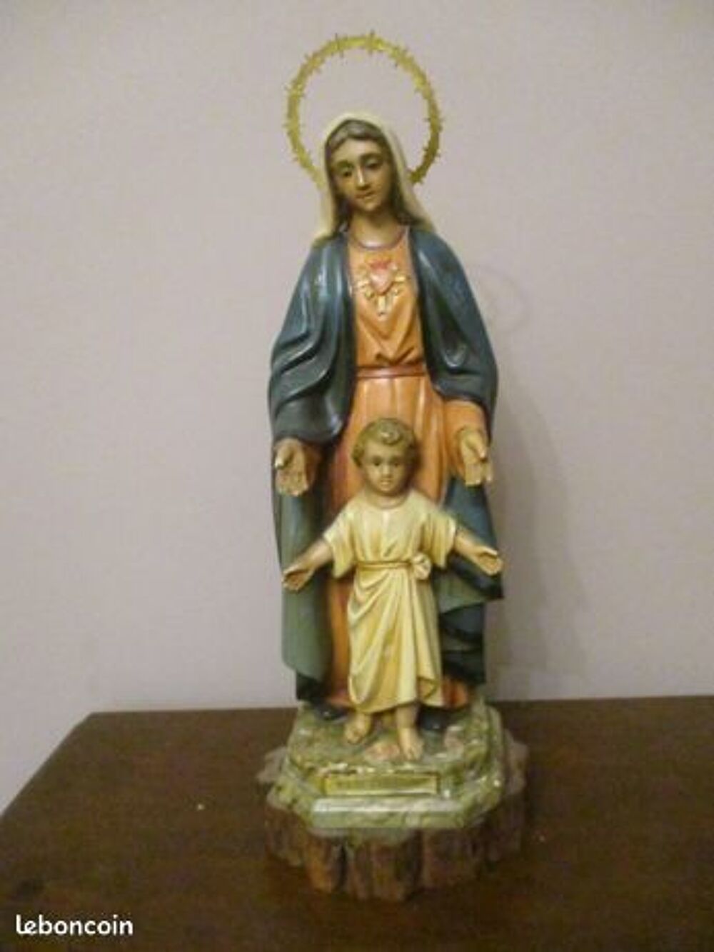 Statue Notre Dame de l'Esp&eacute;rance et l'Enfant Vintage = 30  Dcoration