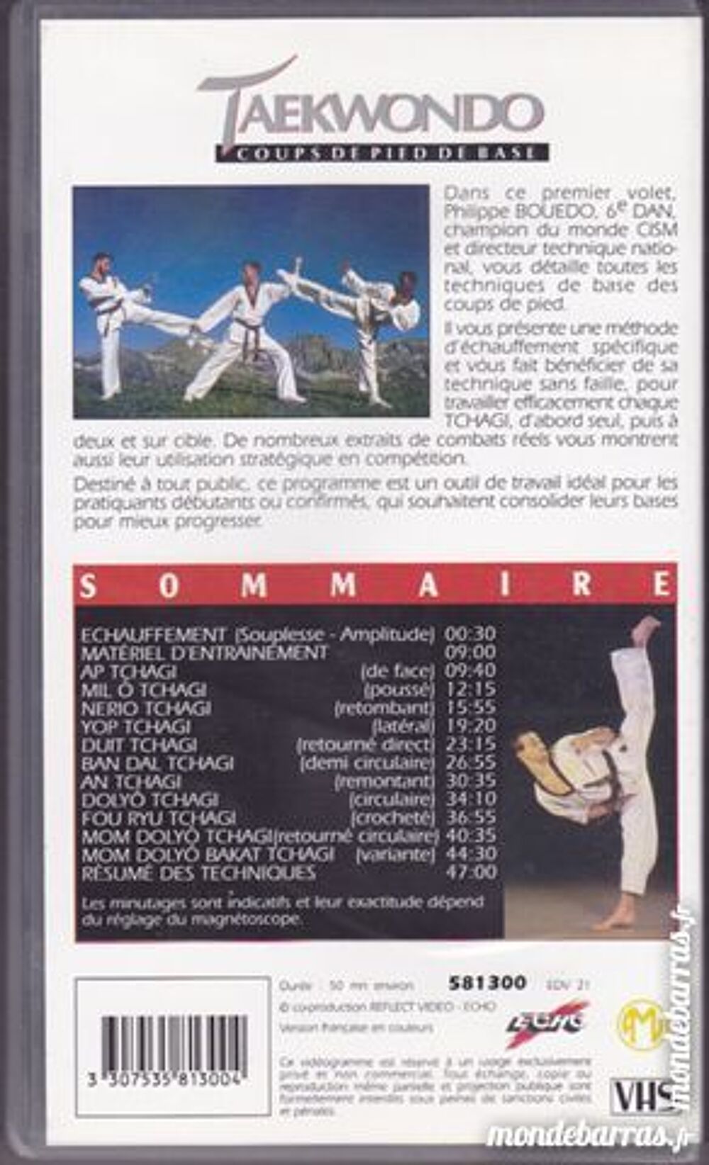 Taekwendo: coups de pied de base VHS Original DVD et blu-ray