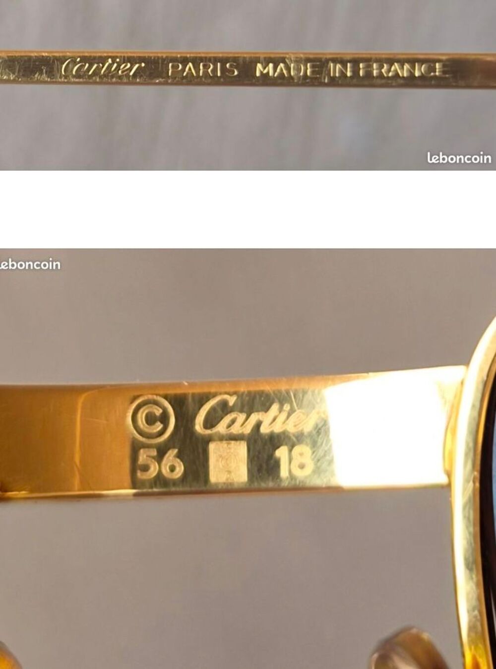 Lunettes de soleil vintage Cartier D&eacute;cor C - Authentiques - Bijoux et montres