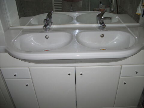Meuble de salle de bain+ double vasque 85 Pompaire (79)