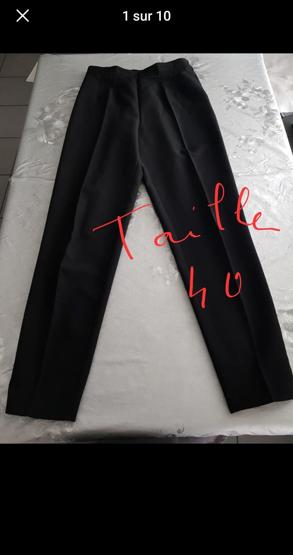 pantalon noir taille 40 tr&egrave;s bon &eacute;tat Vtements