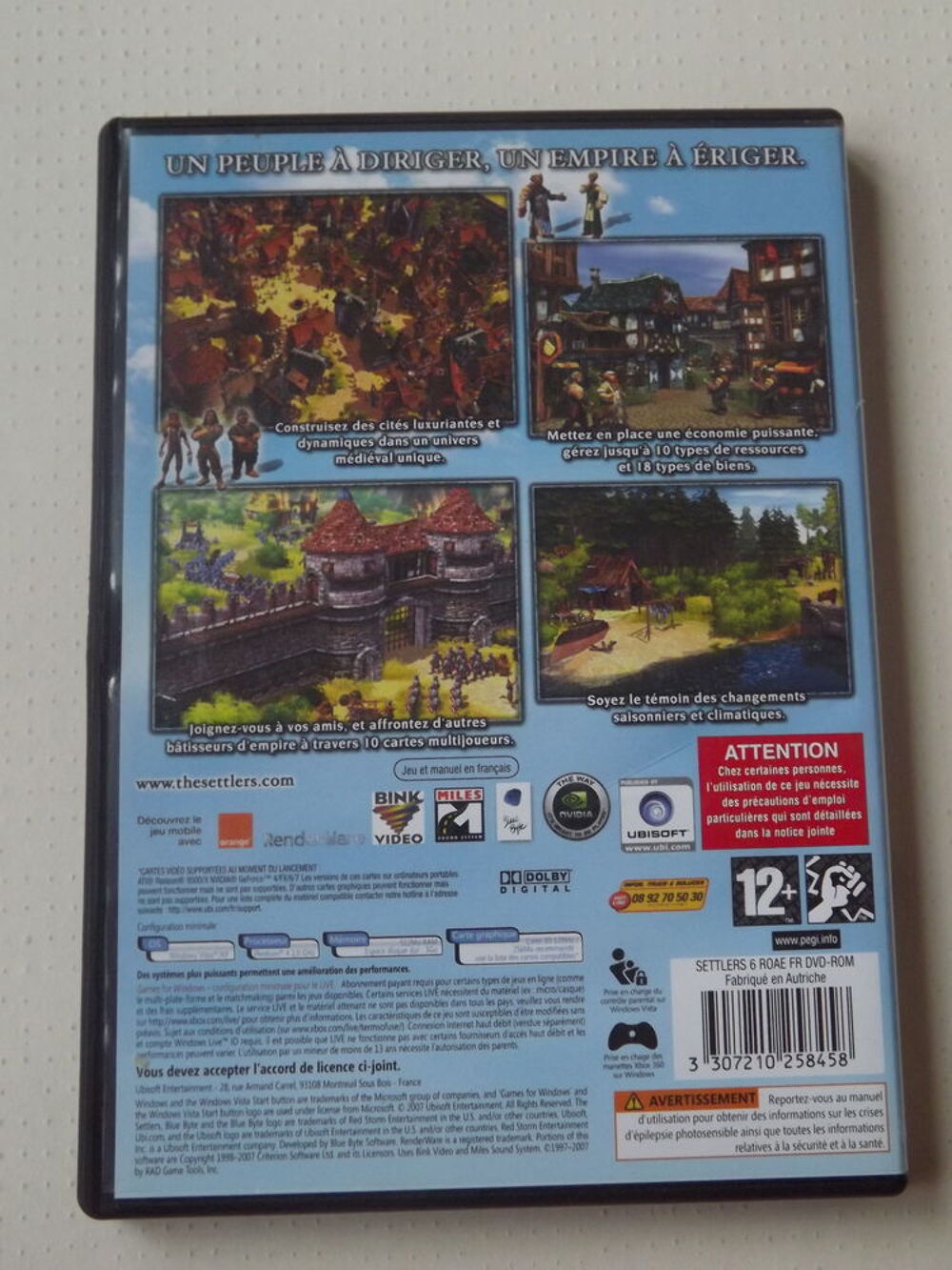 Jeu PC The Settlers b&acirc;tisseur d'empire sans notice Consoles et jeux vidéos
