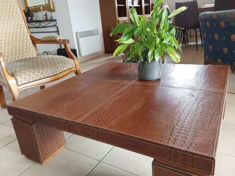 Table basse en cuir croco vritable 350 Narbonne (11)