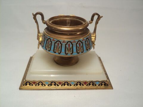 Encrier Bronze Email Cloisonn XIXme Style Empire.  35 Loches (37)
