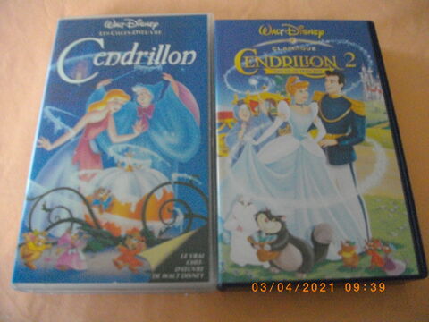 Deux cassettes vidéo vhs de :  CENDRILLON - 1 ET 2  10 Perros-Guirec (22)