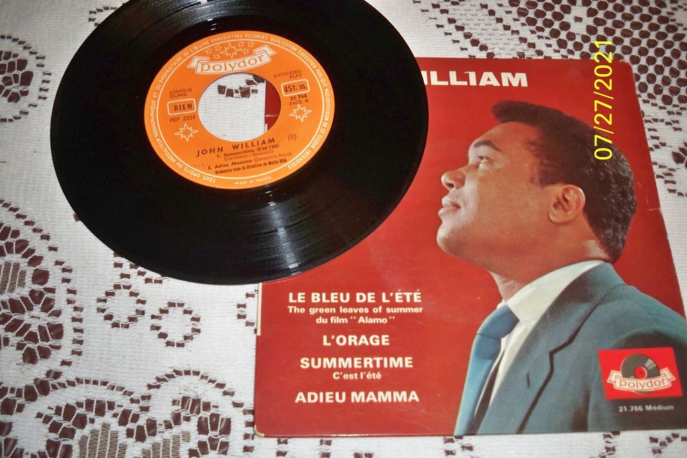 JOHN WILLIAM 45T " SUMMERTIME" Audio et hifi