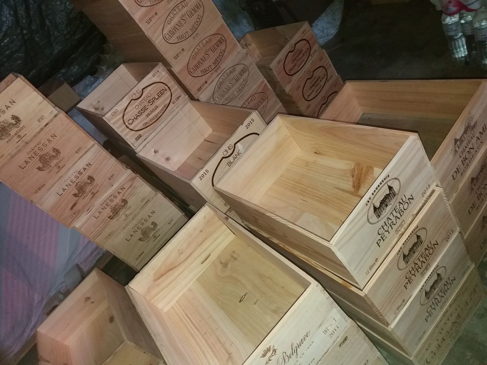 Cube Bois couvercle - Caisses à vin en bois