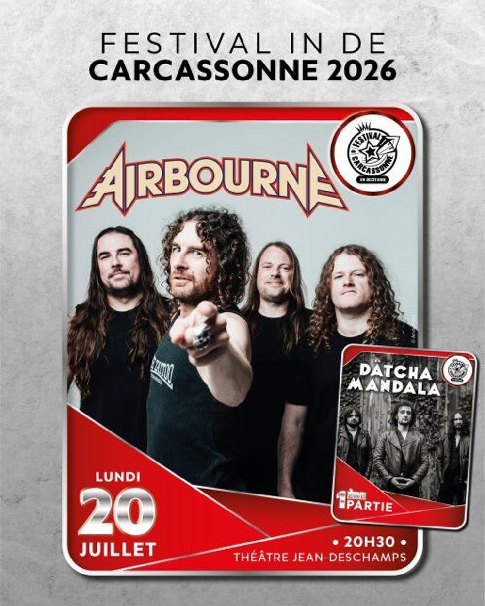 2 billets pour AIRBOURNE lundi 20 juillet &agrave; Carcassonne Billetterie