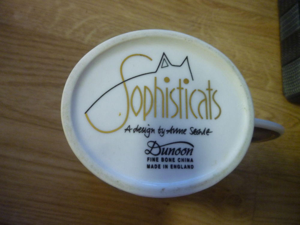 jolie tasse chic "chat" en porcelaine fine Décoration