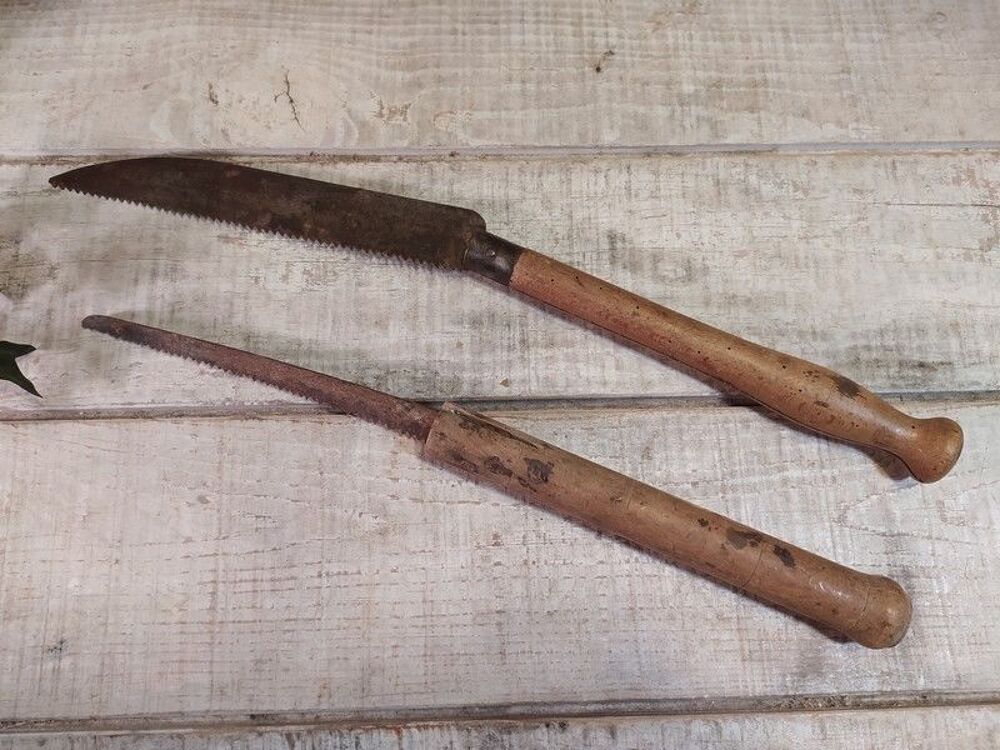 Couteaux Scies Pliants Manche Bois Outil de jardinier Bricolage