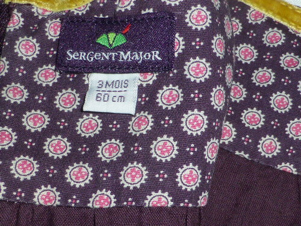 Sergent Major Robe rose prune sans manches 3 mois Vêtements enfants