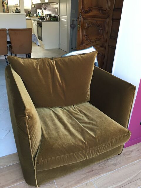 Fauteuil NEUF marque Premium de la Redoute AM.PM, en velours Le Mans (72)