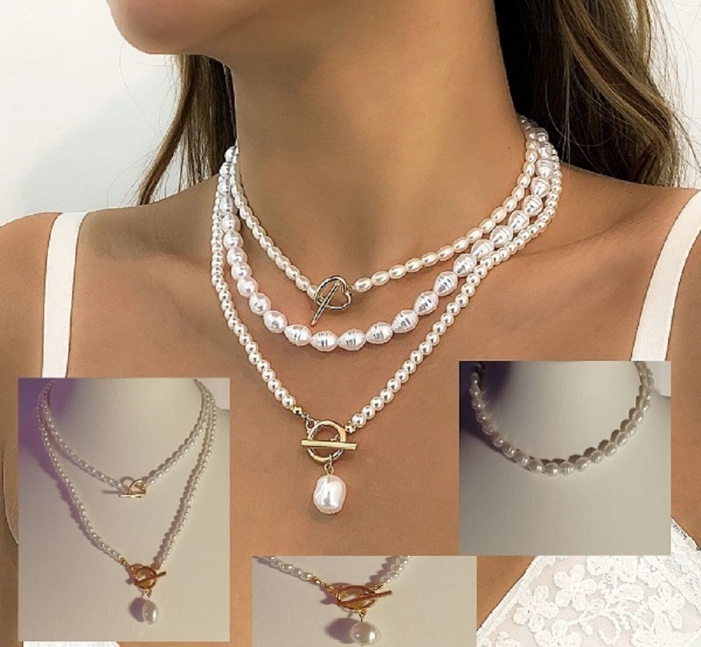 Collier/chaine perles avec pendentif Bijoux et montres