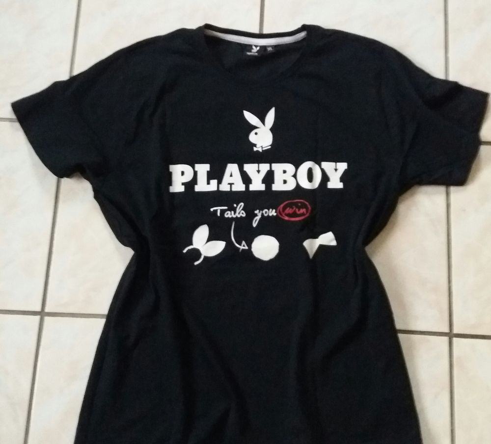 Tee shirt noir - big tee shirt Playboy Original neuf T 42 Vêtements