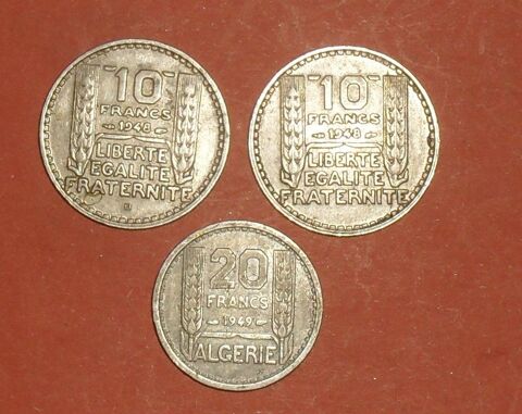 3 pices en Francs de type TURIN 12 Montreuil (93)