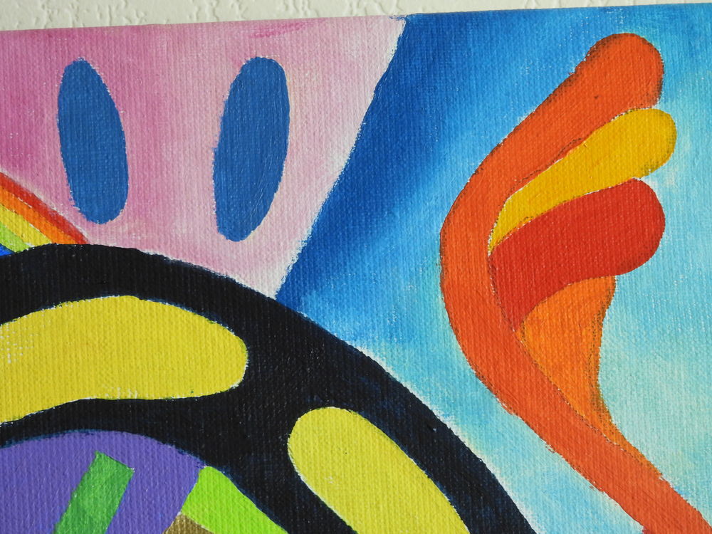 Tableau acrylique sur toile - La p&ecirc;che du h&eacute;ron Décoration