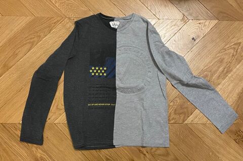 Tee-shirt manches longues IKKS WAY gris fonc� gris clair 10 Paris 20 (75)