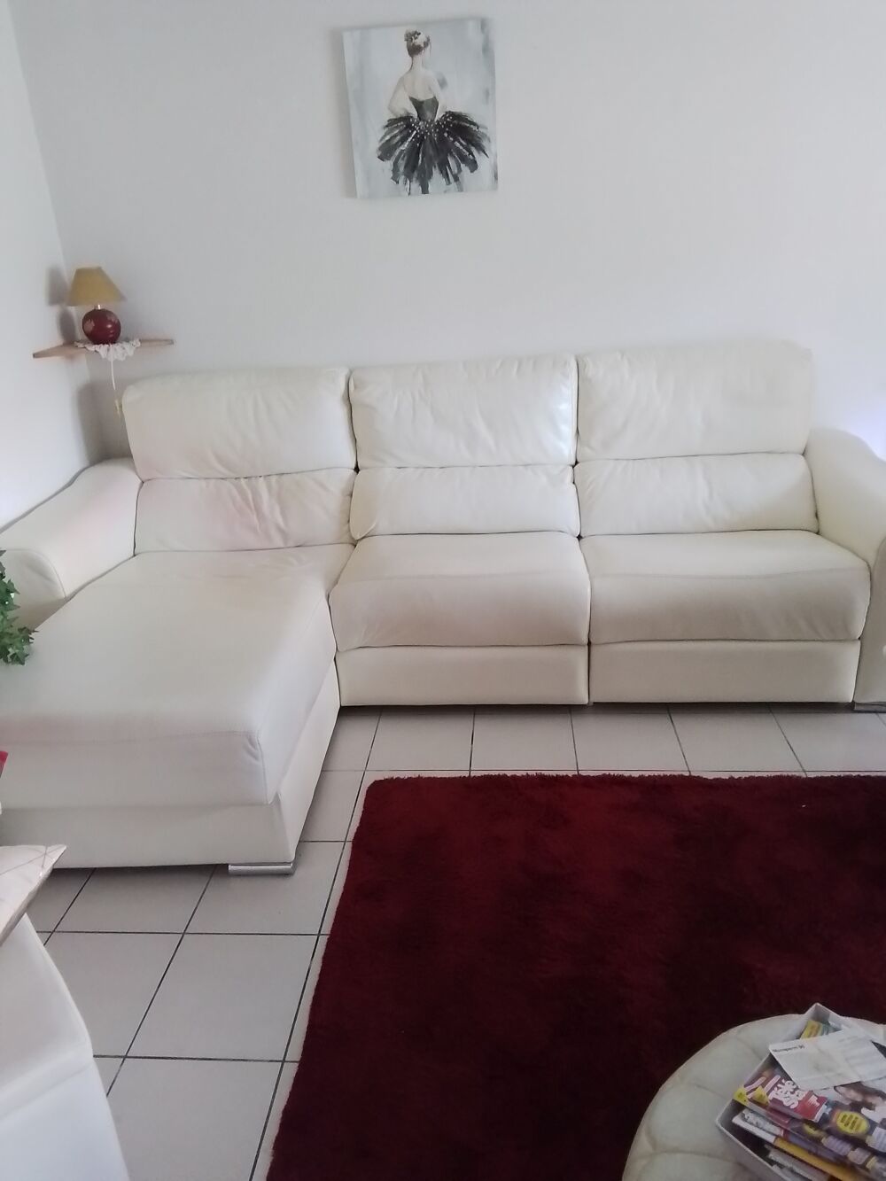 Canape d'angle d'angle en cuir avec une assise relax Meubles