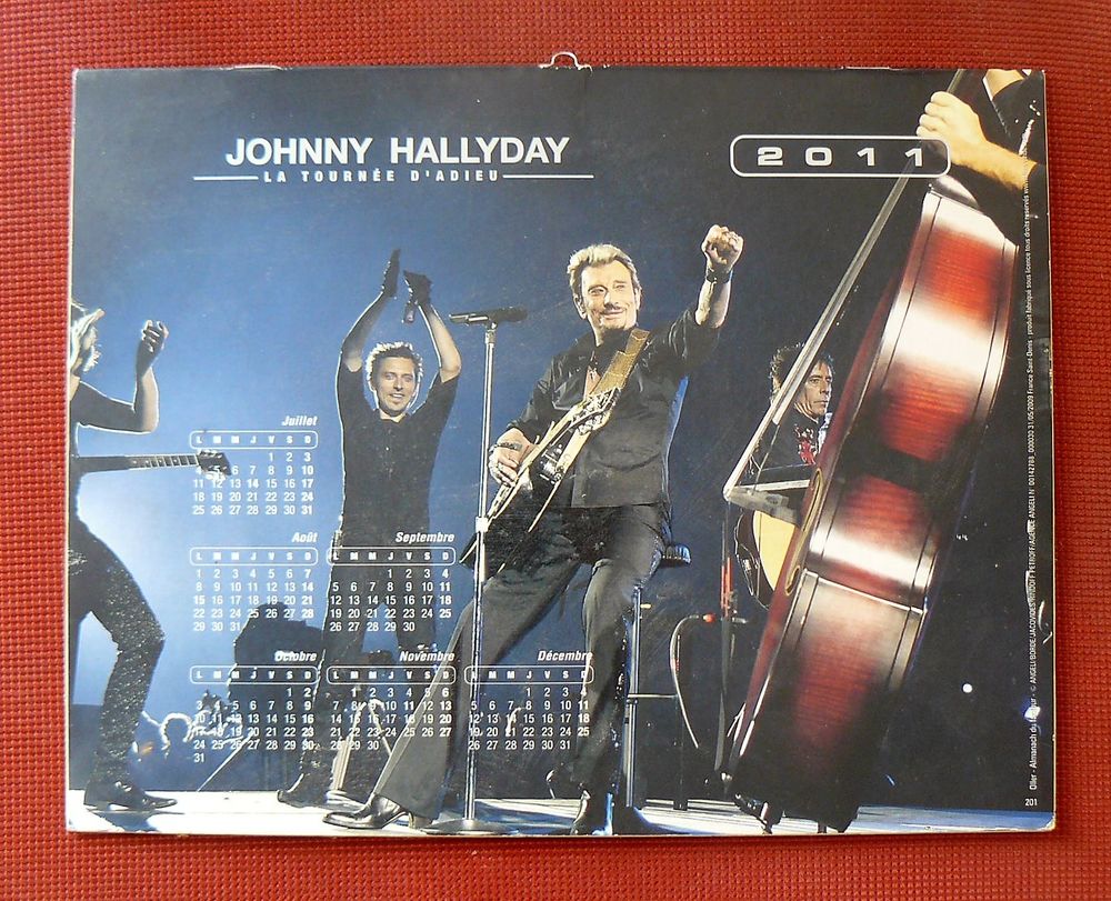 Calendrier Johnny HALLYDAY 2011 : La tourn&eacute;e d'adieu 