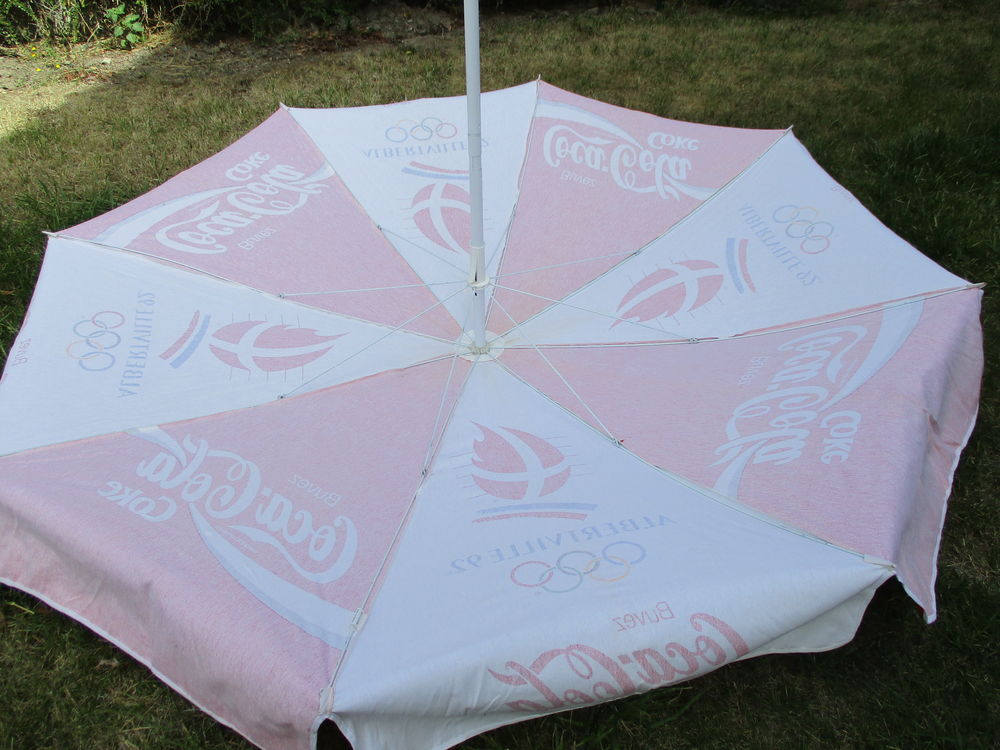 Ancien Parasol Pub Coca Cola JO Albertville 92 Collector Jardin