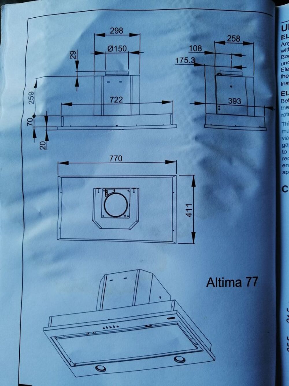 Hotte Robin r&eacute;f altima 77 Electroménager