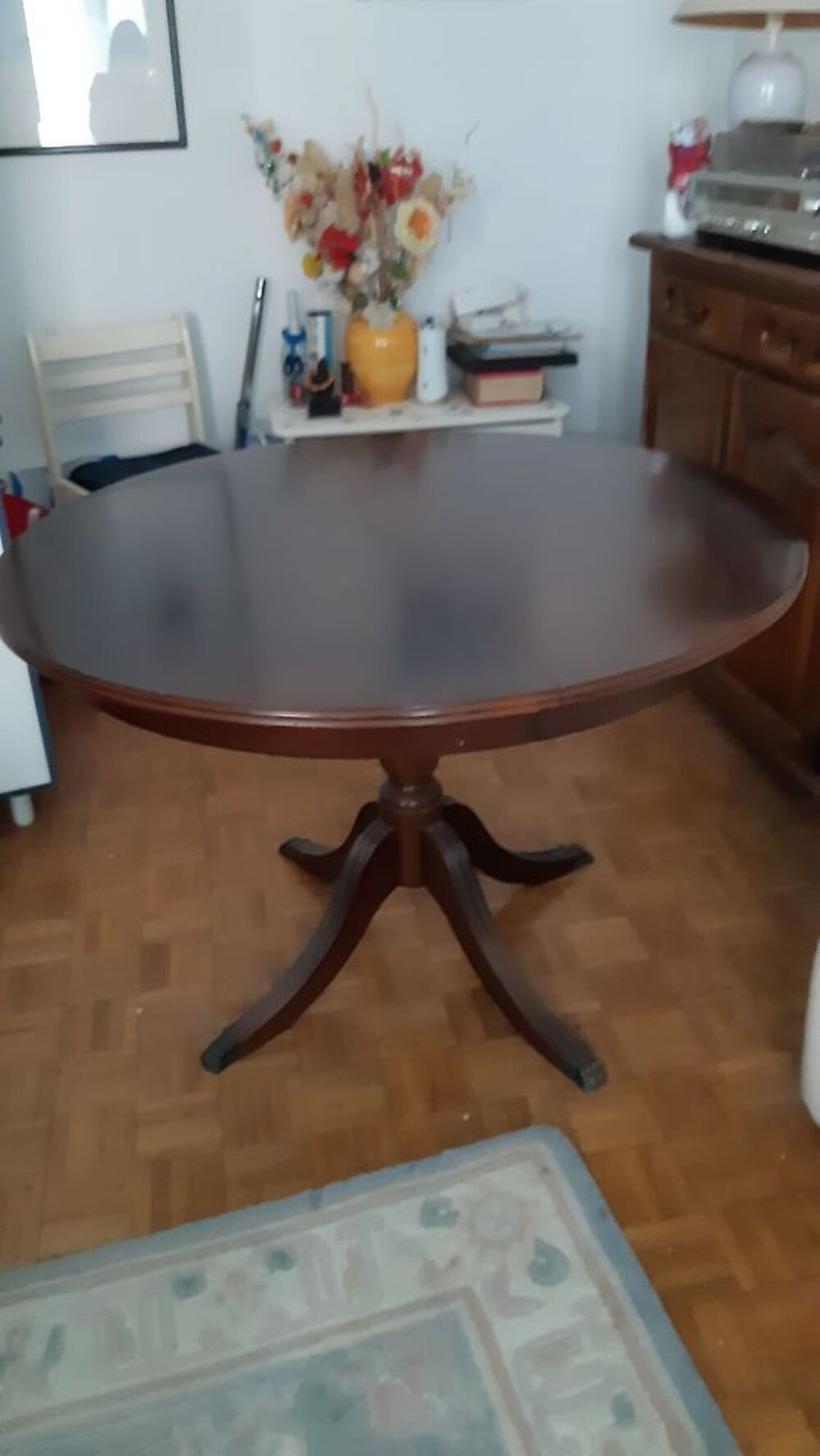 Table de salon ronde - couleur Acajou Meubles