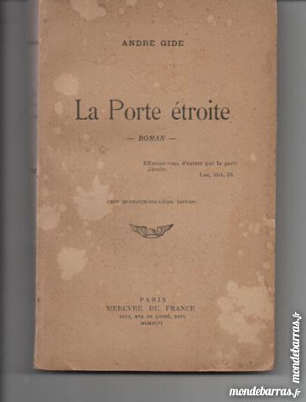 Andr&eacute; GIDE LA porte &eacute;troite - Mercure 1946 Livres et BD