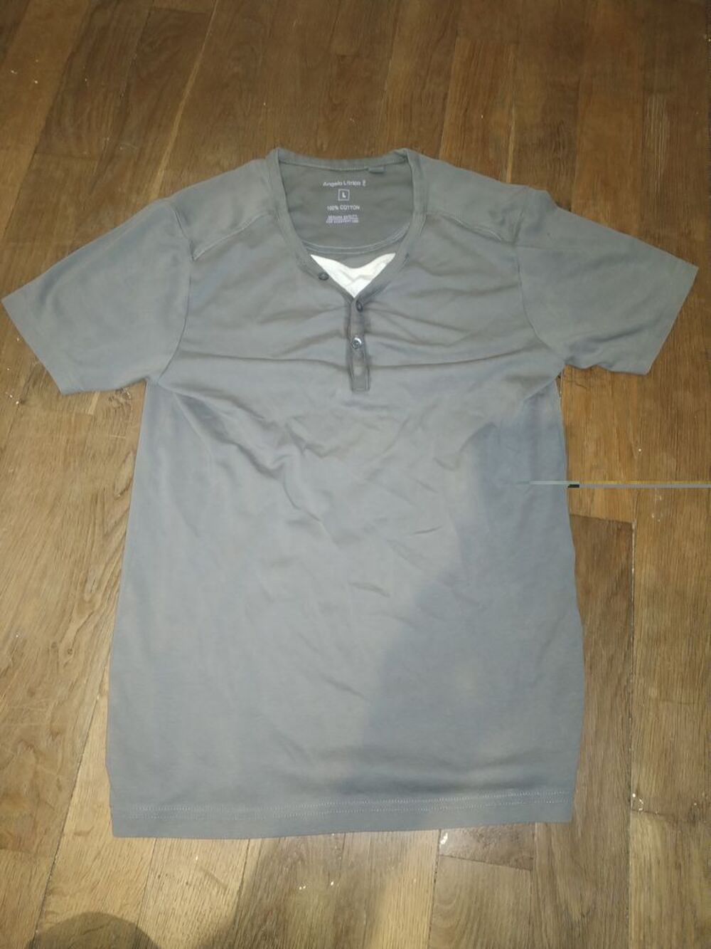 T-shirt gris ANGELO LITTRICO (Taille L) Vêtements