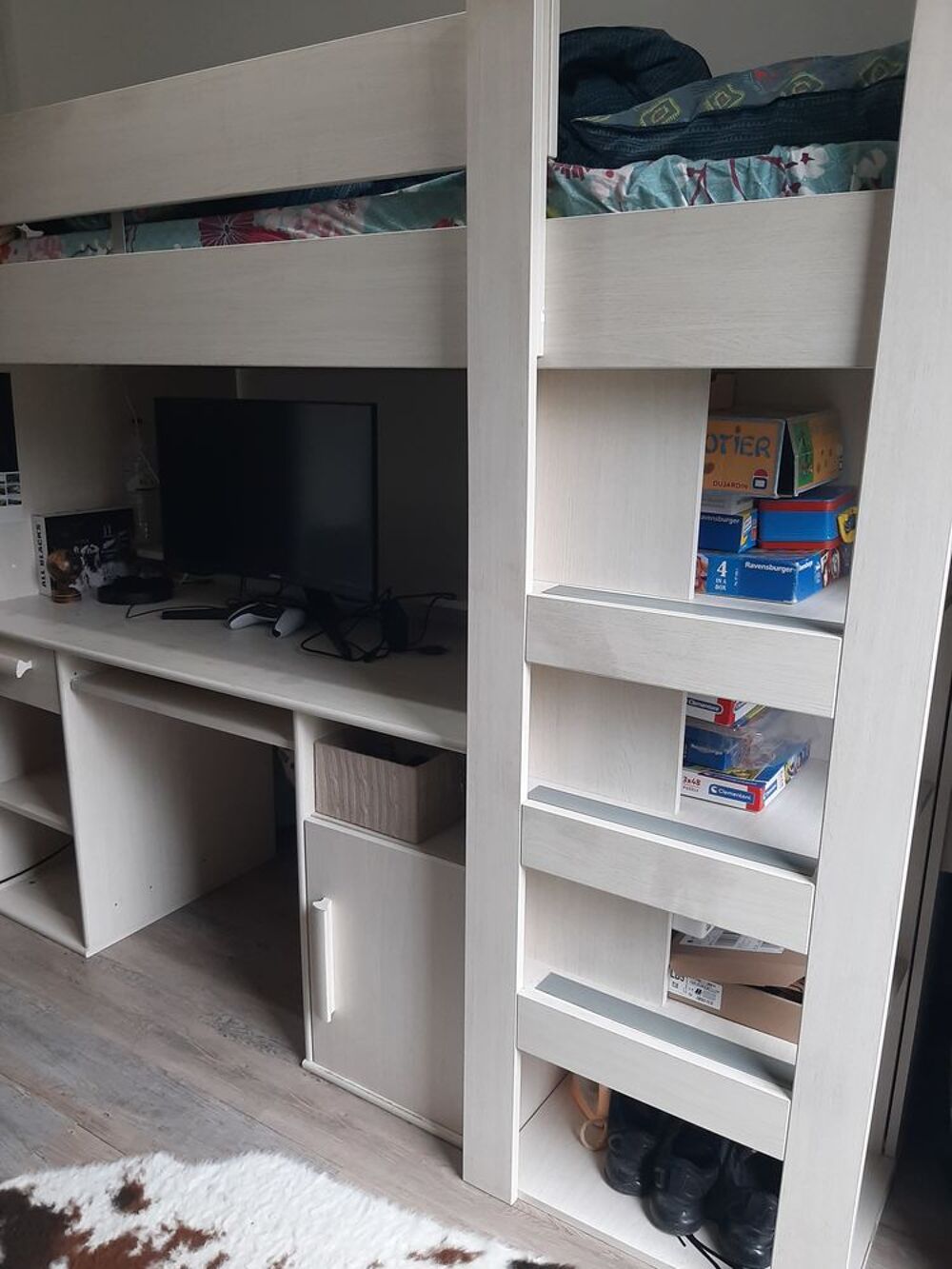 Lit mezzanine combin&eacute; 90x200cm Meubles