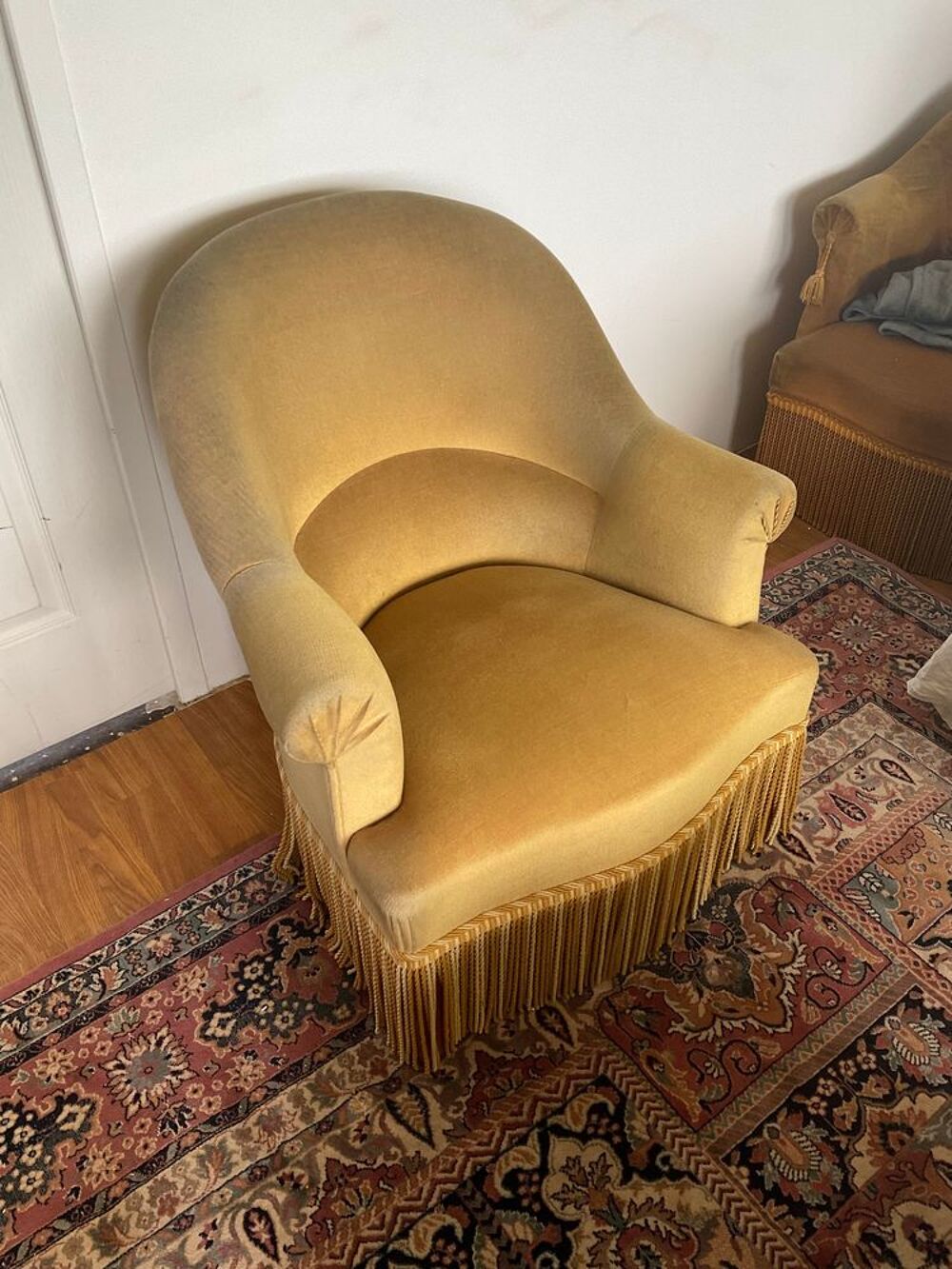 Fauteuil cabriolet kaki traditionnel Meubles
