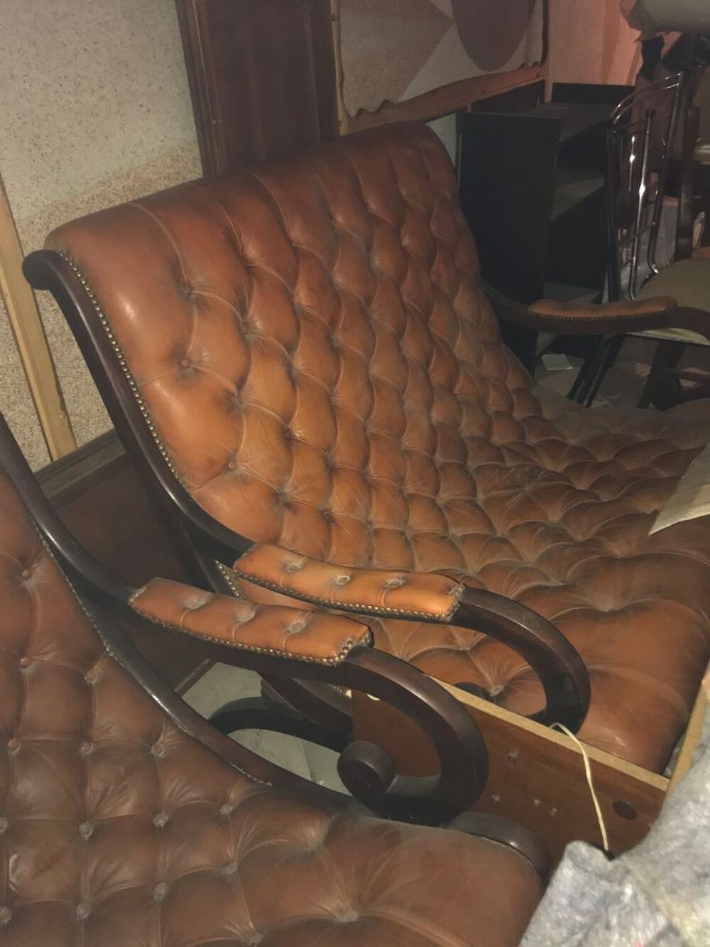 Salon cuir maron Meubles