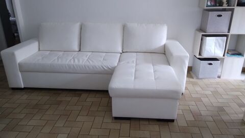 canap d'angle avec couchage blanc  400 Chang (53)