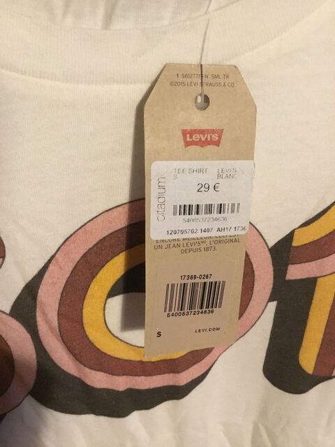 Tee-shirt Levi?s homme blanc manches courtes, vintage, inscription 501 sur le devant, neuf avec tiquette, Taille S. 7 Toulouges (66)