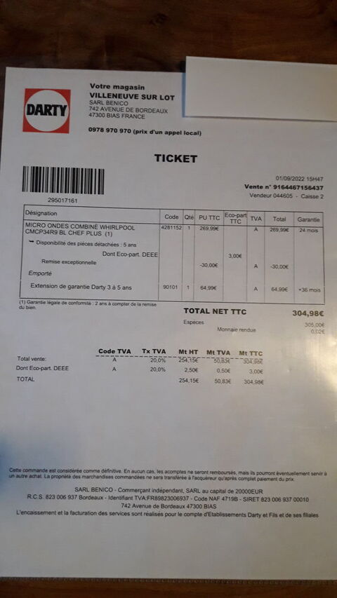 micro onde combin chef plus de WHIRLPOOL. 200 Castella (47)