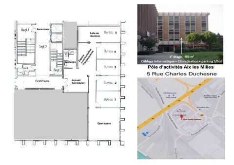 Bureaux à louer 150 m², Zone Aix les Milles,  1950 13290 Les milles