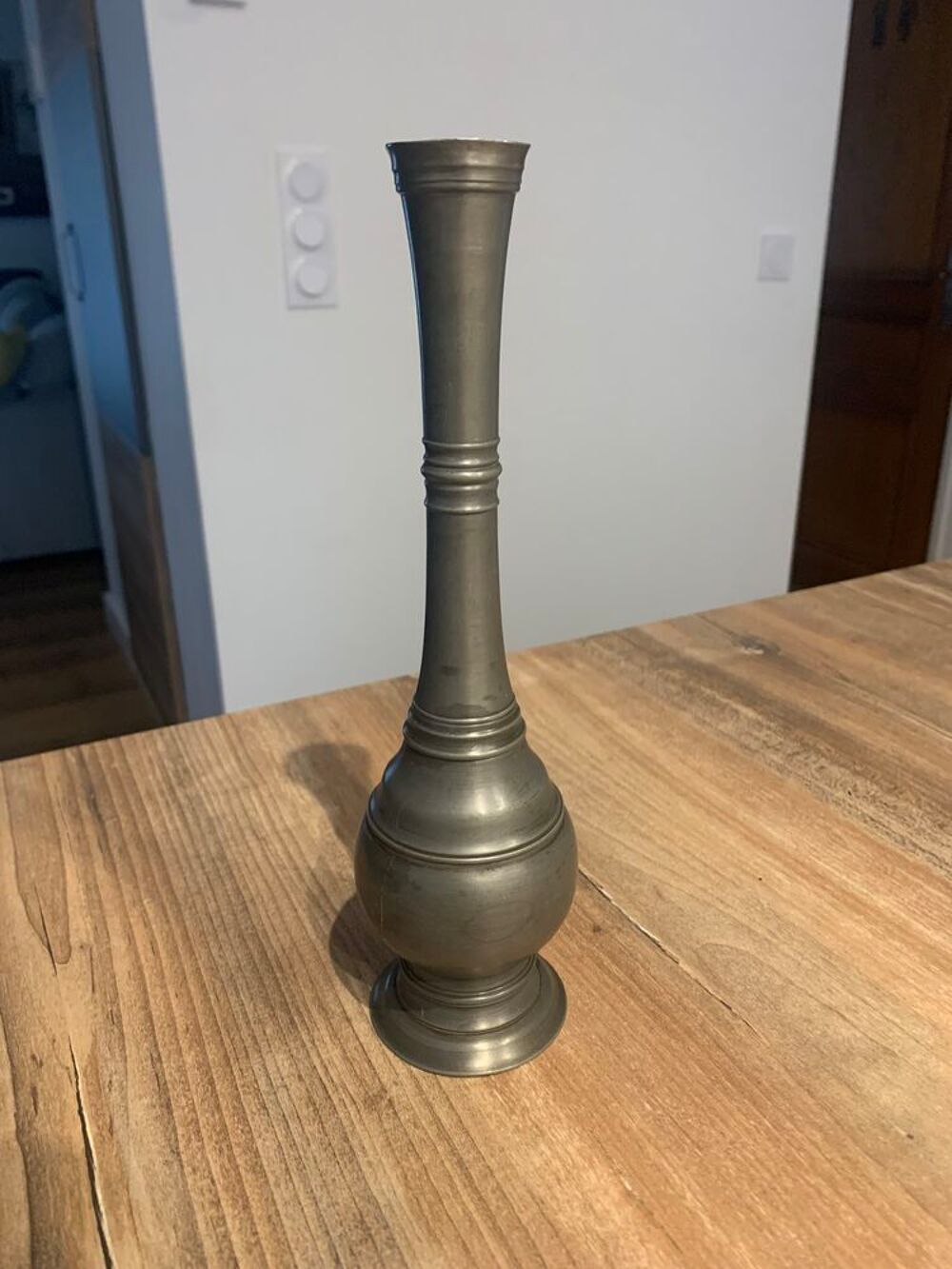 Vase vintage en &eacute;tain Décoration