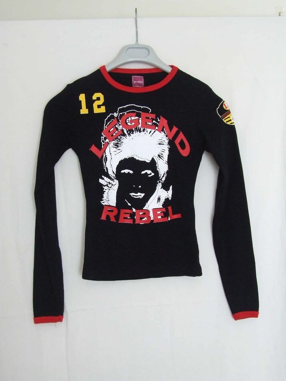Tee-shirt manches longues col rond JENNYFER Noir 14&nbsp;ans TBE Vêtements enfants
